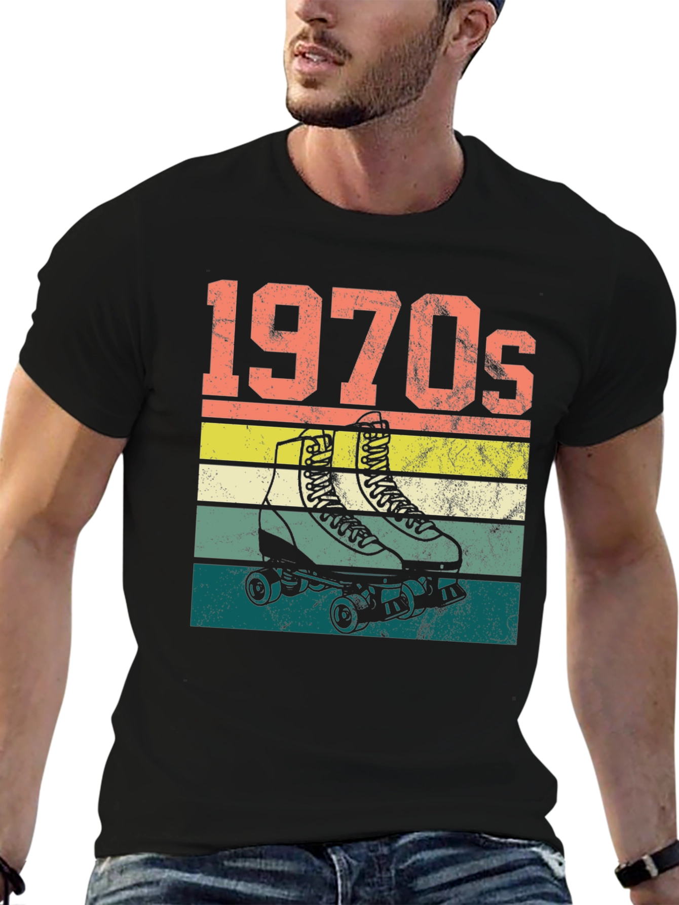 1970s Roller Skate T-Shirt Retro Design