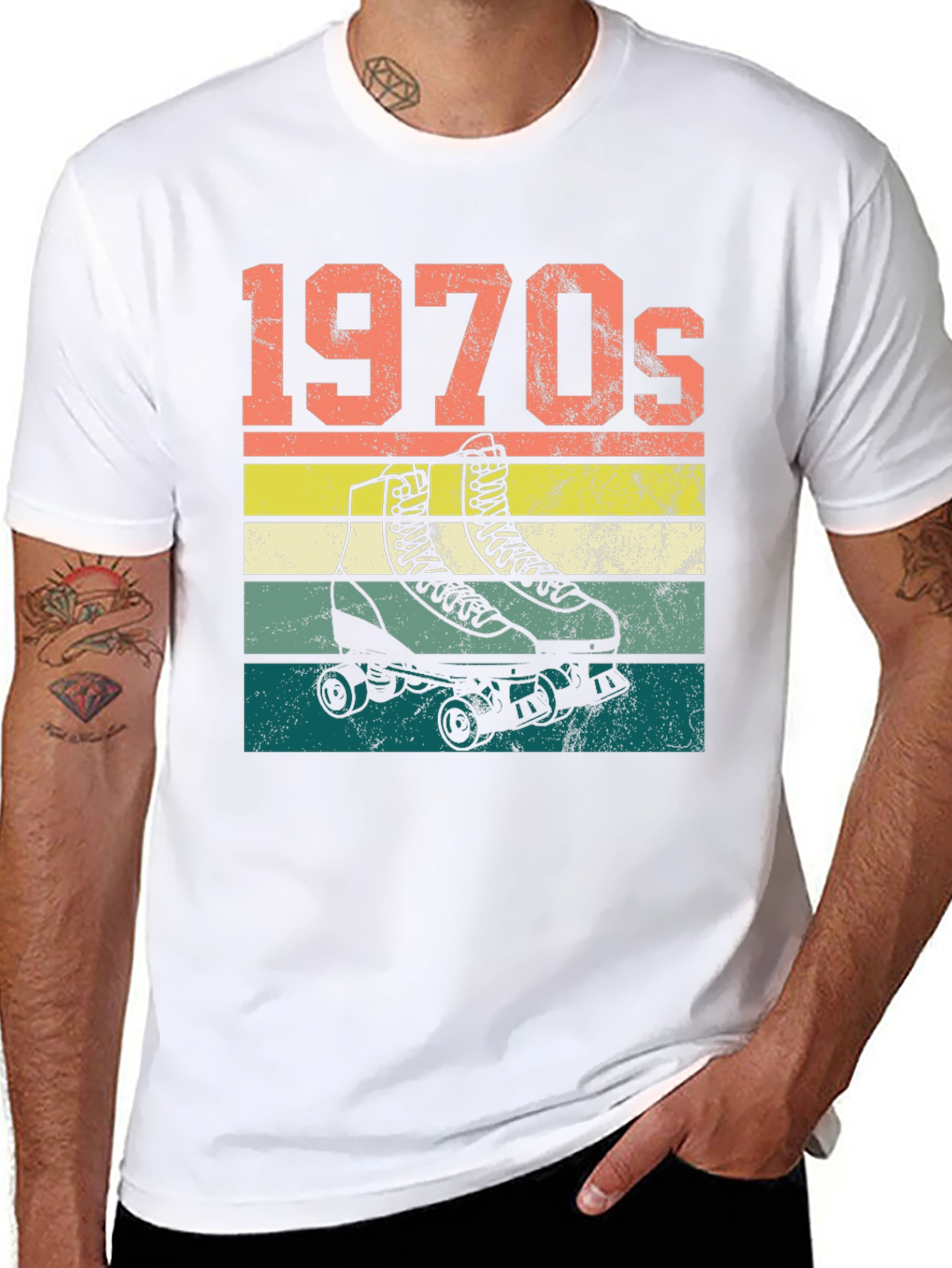 1970s Roller Skate T-Shirt Retro Design