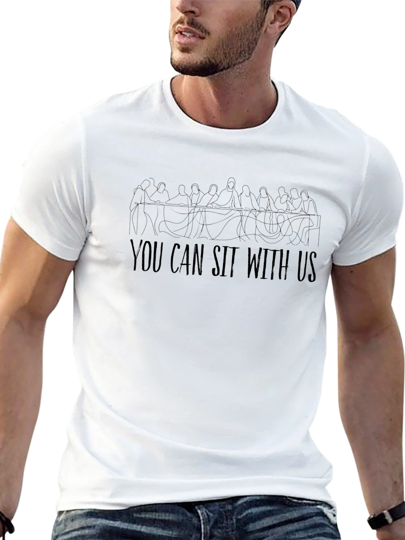 You Can Sit With Us Graphic Tee - Black