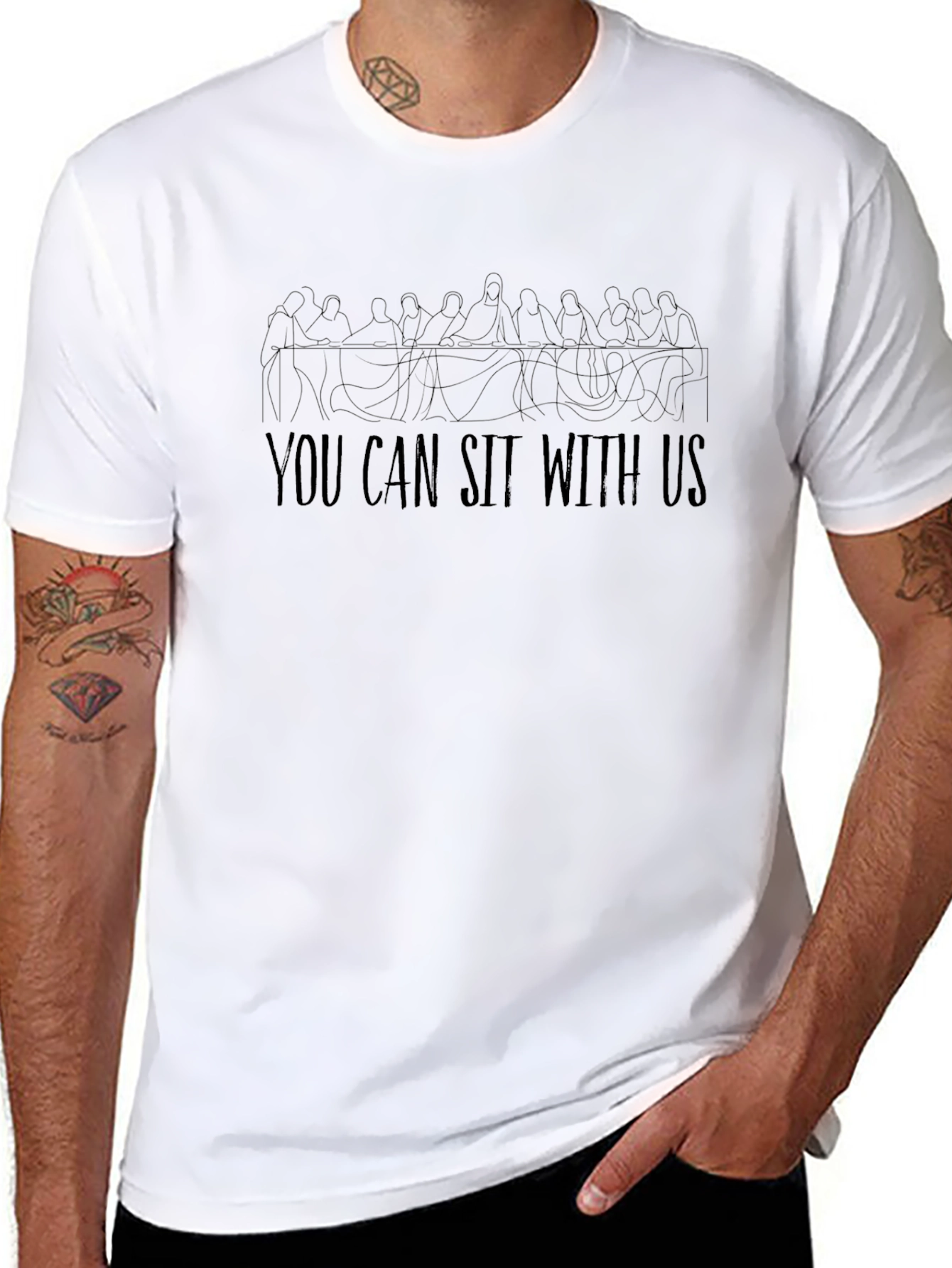 You Can Sit With Us Graphic Tee - Black