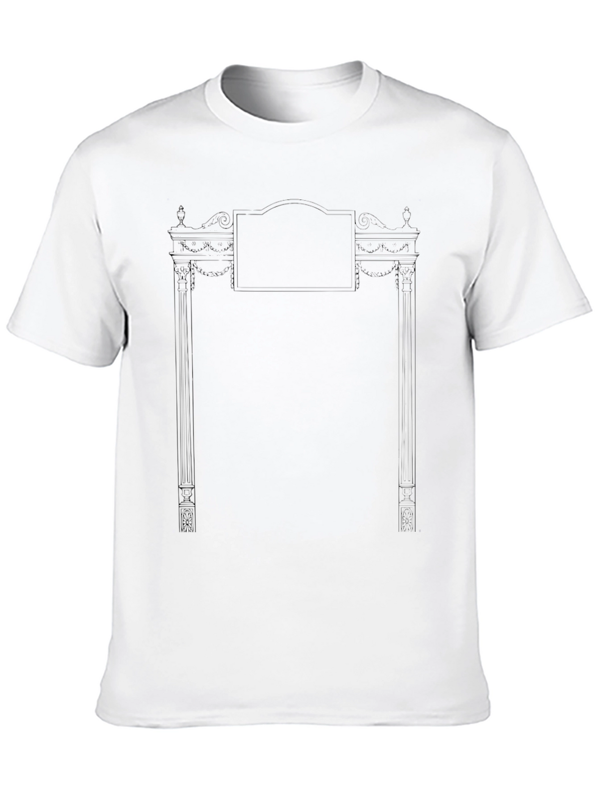 Mens Black T-Shirt with Ornate Frame Graphic