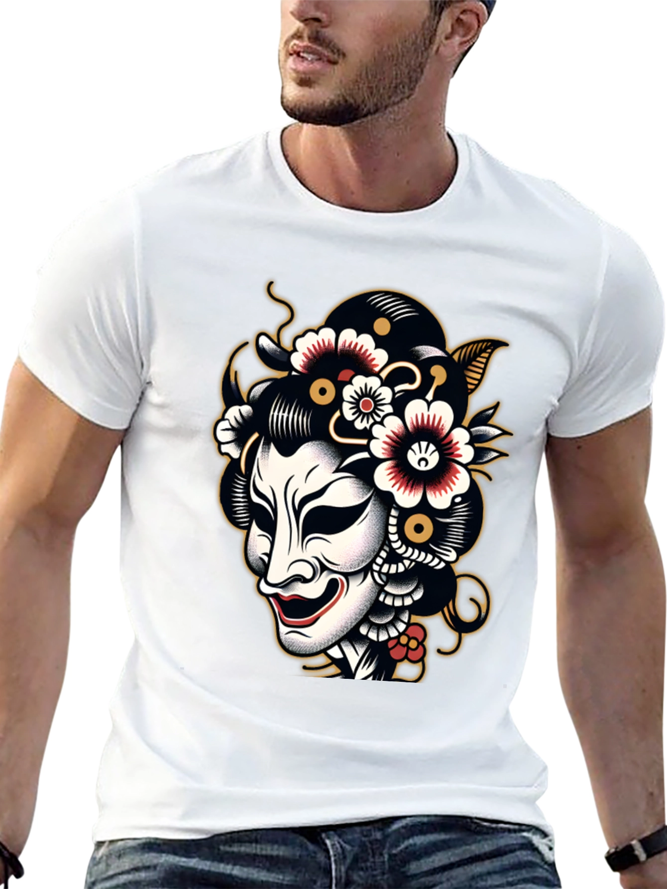 Kabuki Mask Graphic Tee - Black T-Shirt