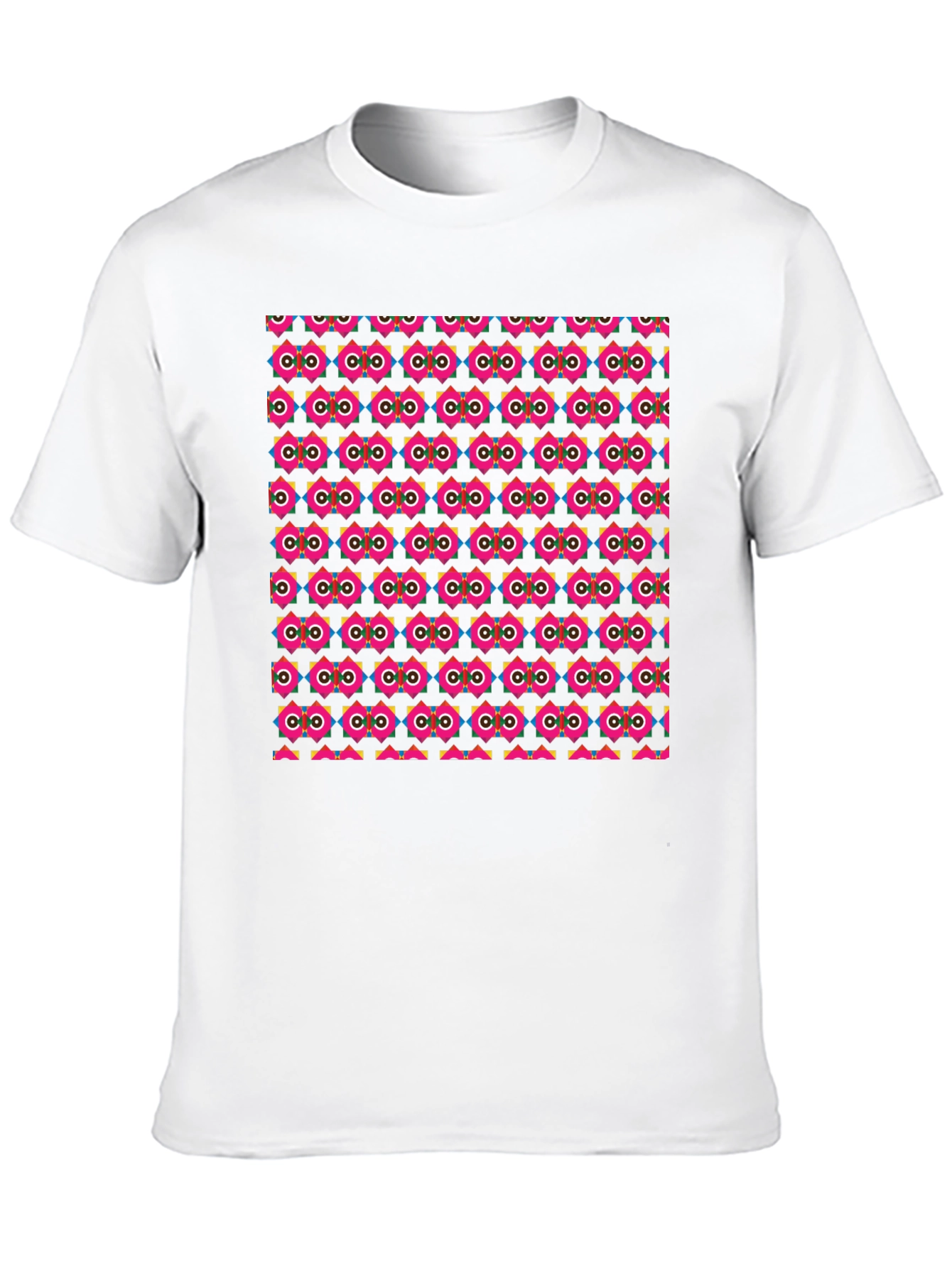 Retro Geometric Pattern Black T-Shirt