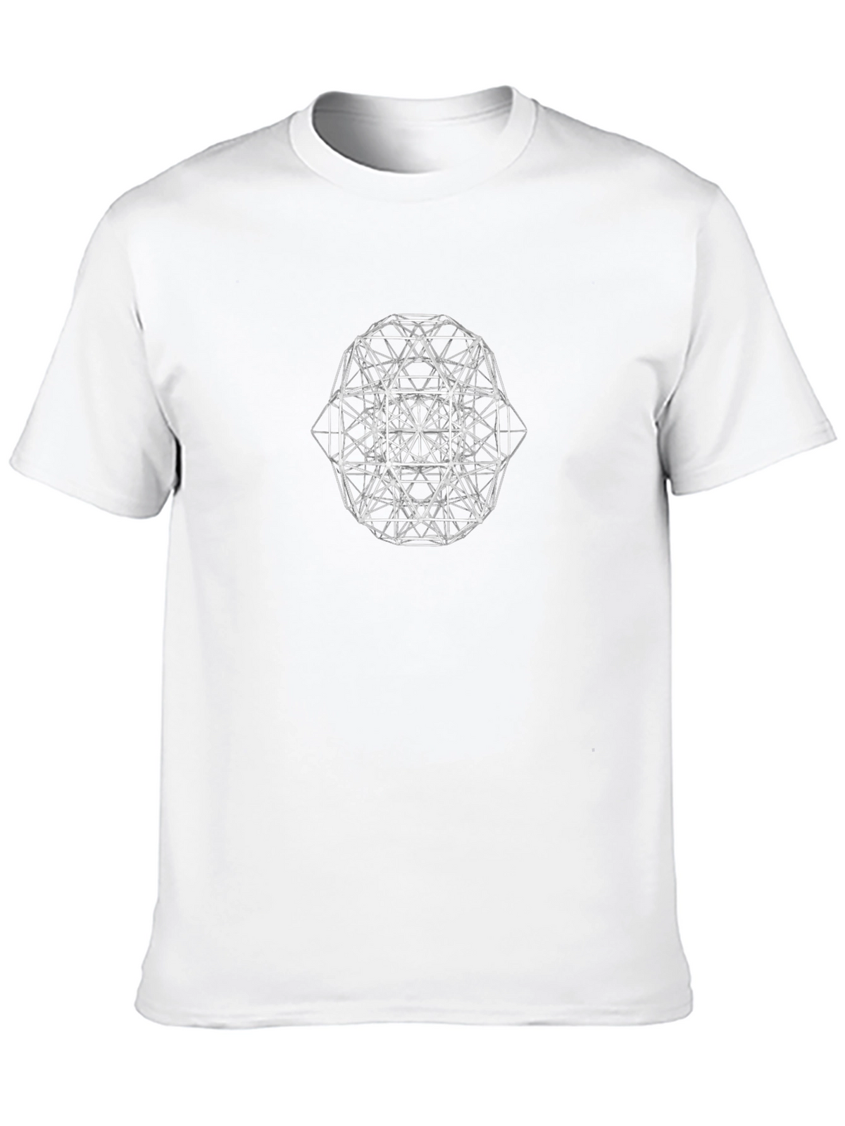 Geometric Line Art Black T-Shirt