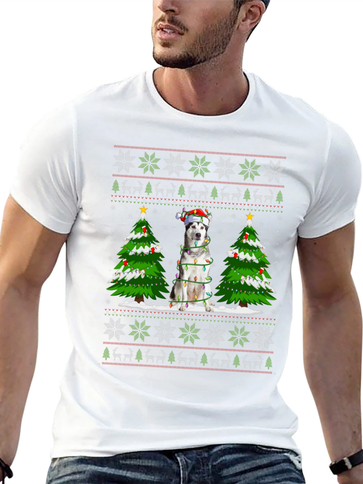 Husky Christmas Sweater T-Shirt