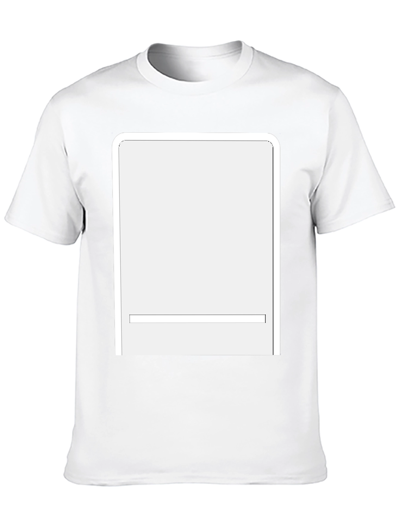 Blank White Rectangle Graphic Black T-Shirt