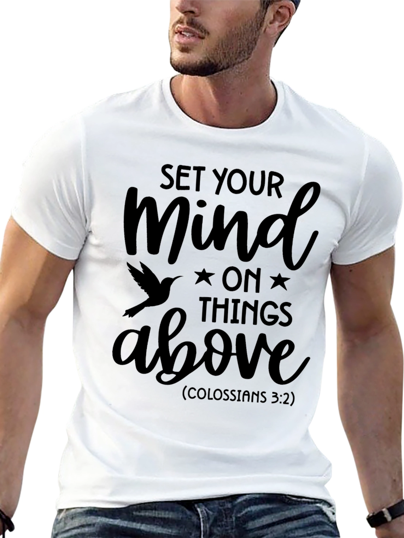 Set Your Mind Above Black Graphic Tee