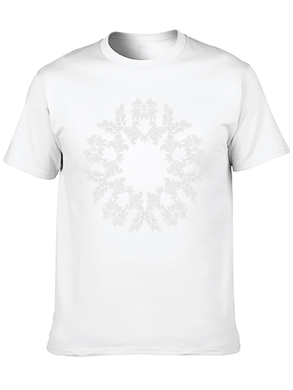 Elegant Black T-Shirt with Floral Mandala Design