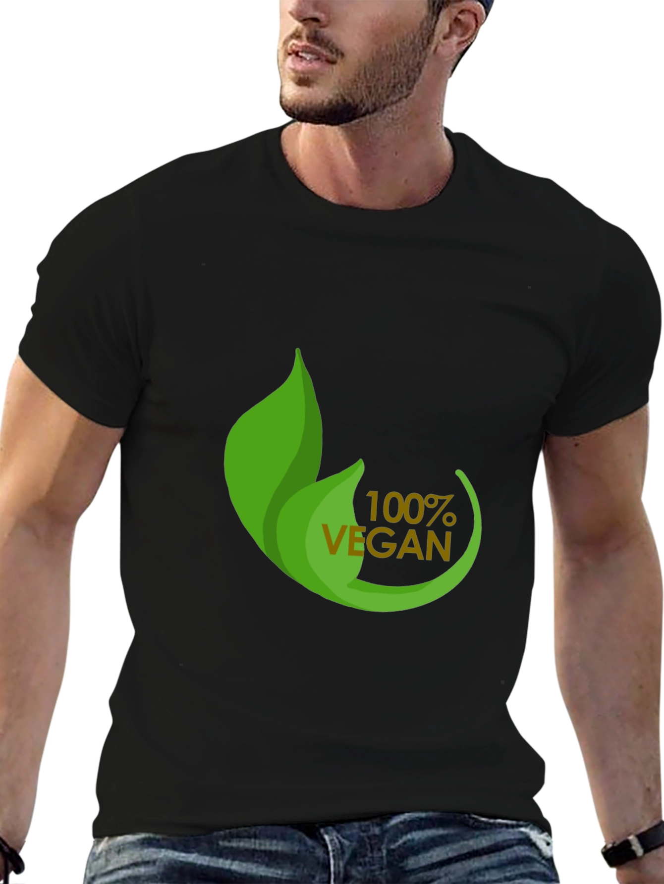 100% Vegan Black T-Shirt - Eco-Friendly Fashion