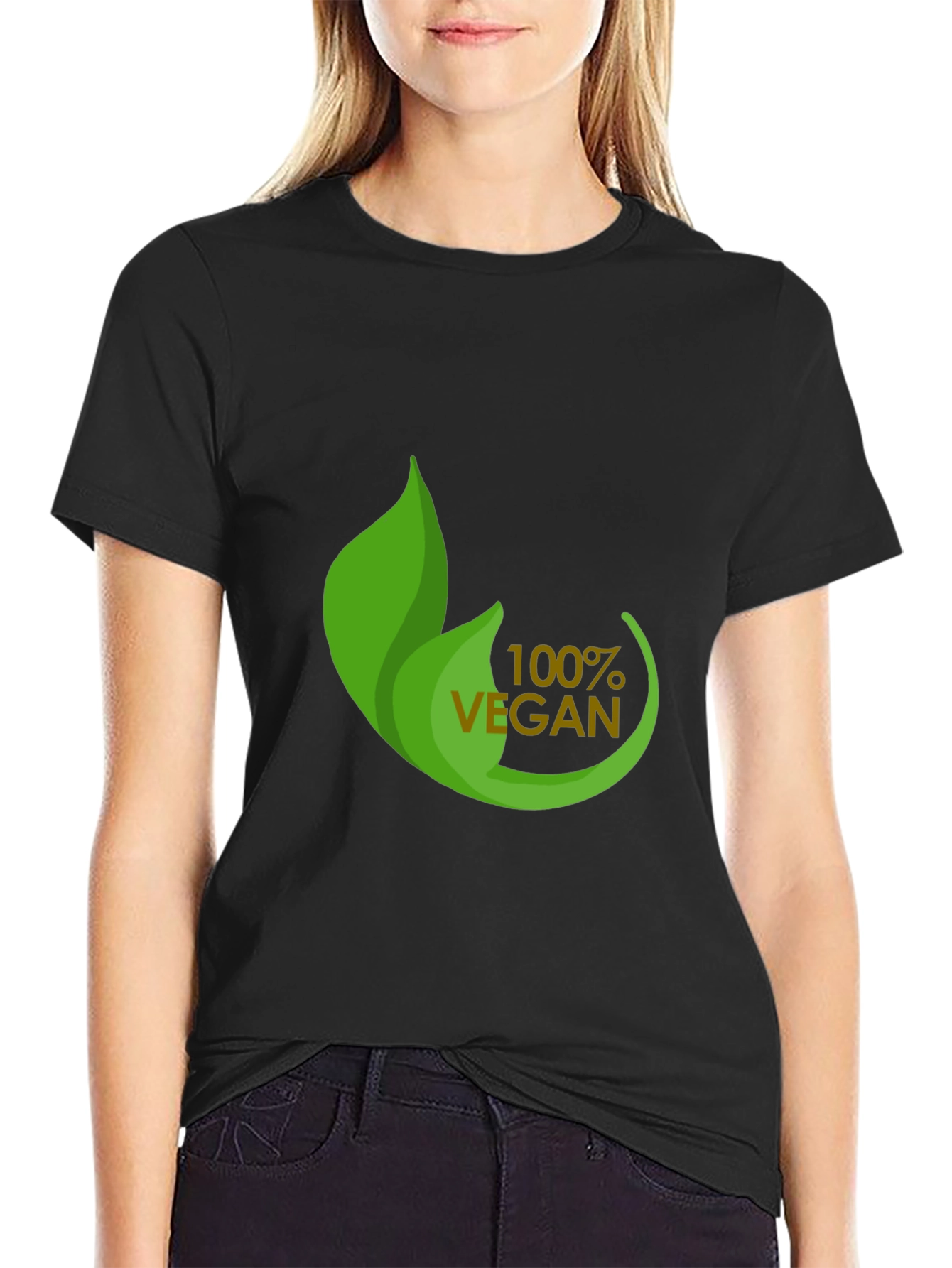 100% Vegan Black T-Shirt - Eco-Friendly Fashion