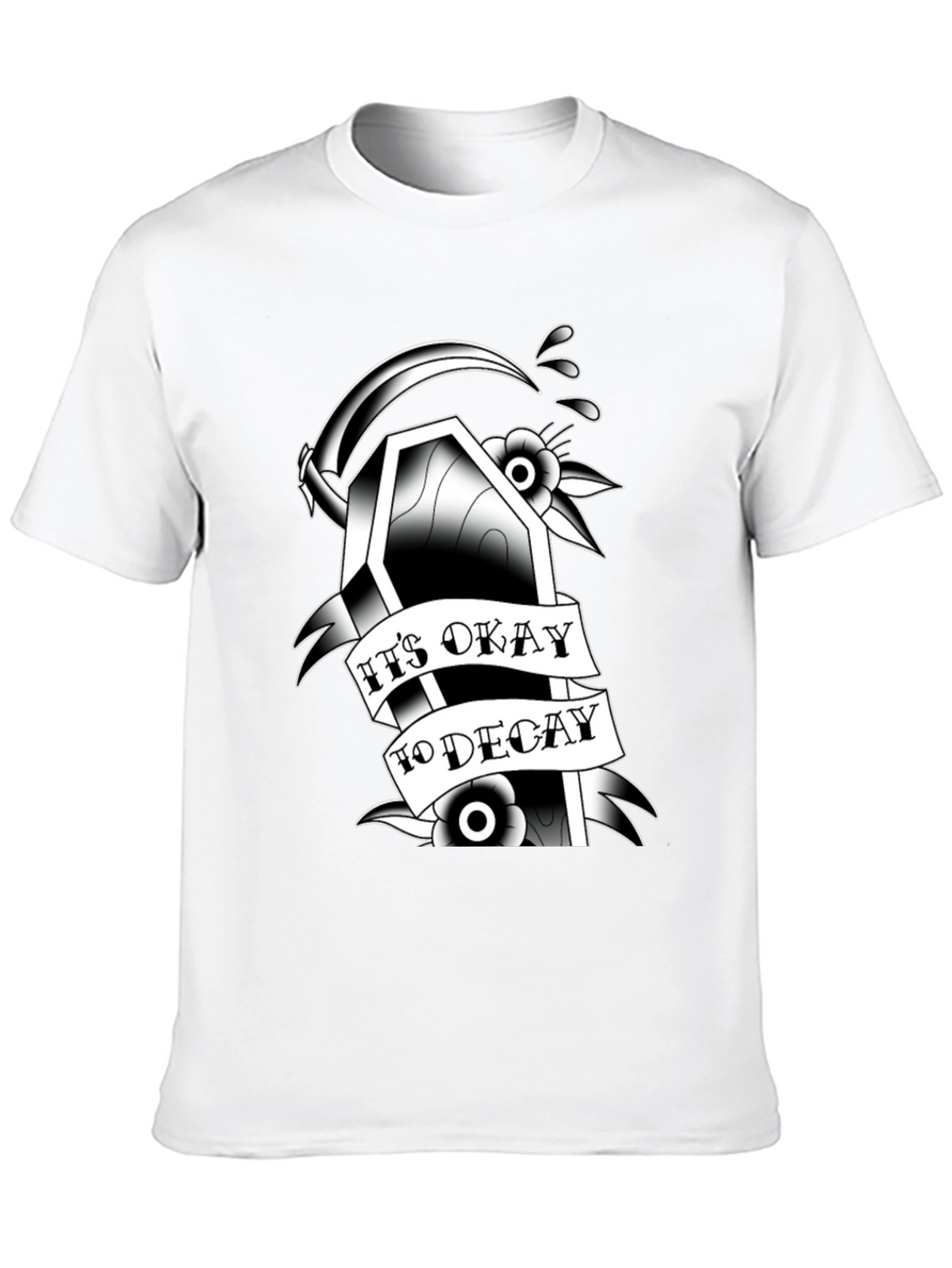 Gothic Coffin Graphic Tee: Its Okay to Decay