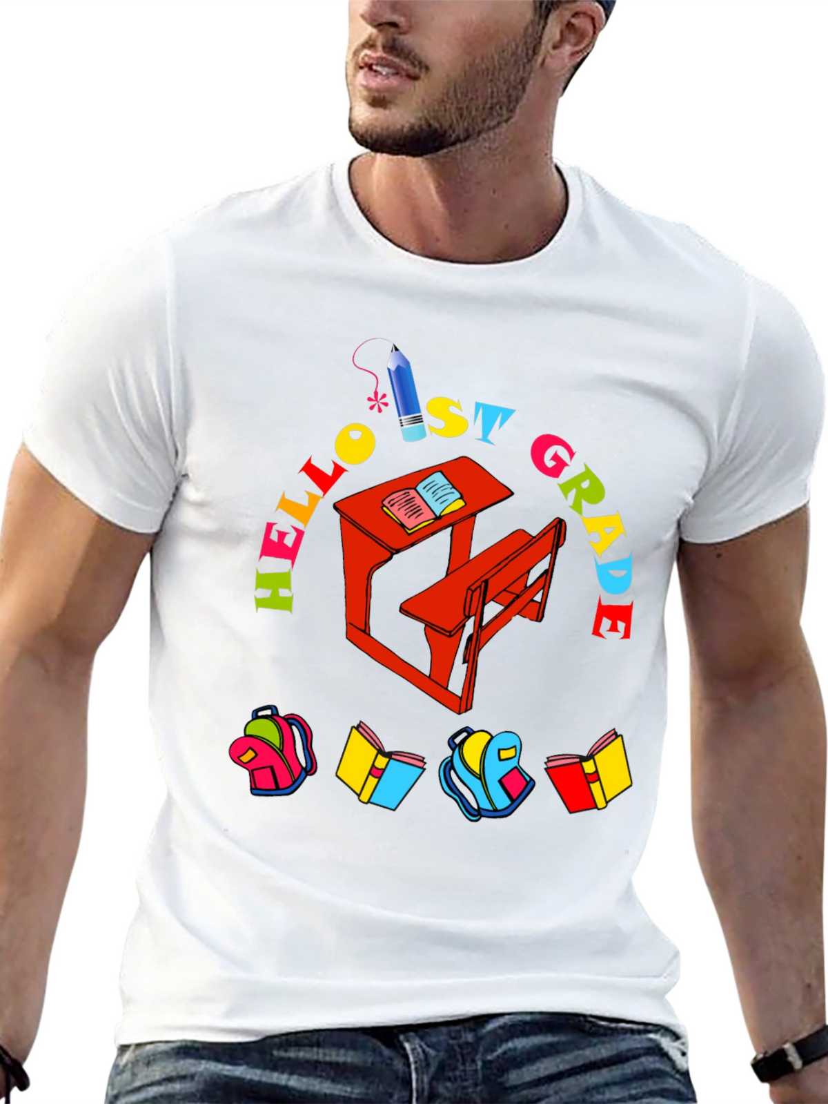 Hello 1st Grade T-Shirt: Back to School Design