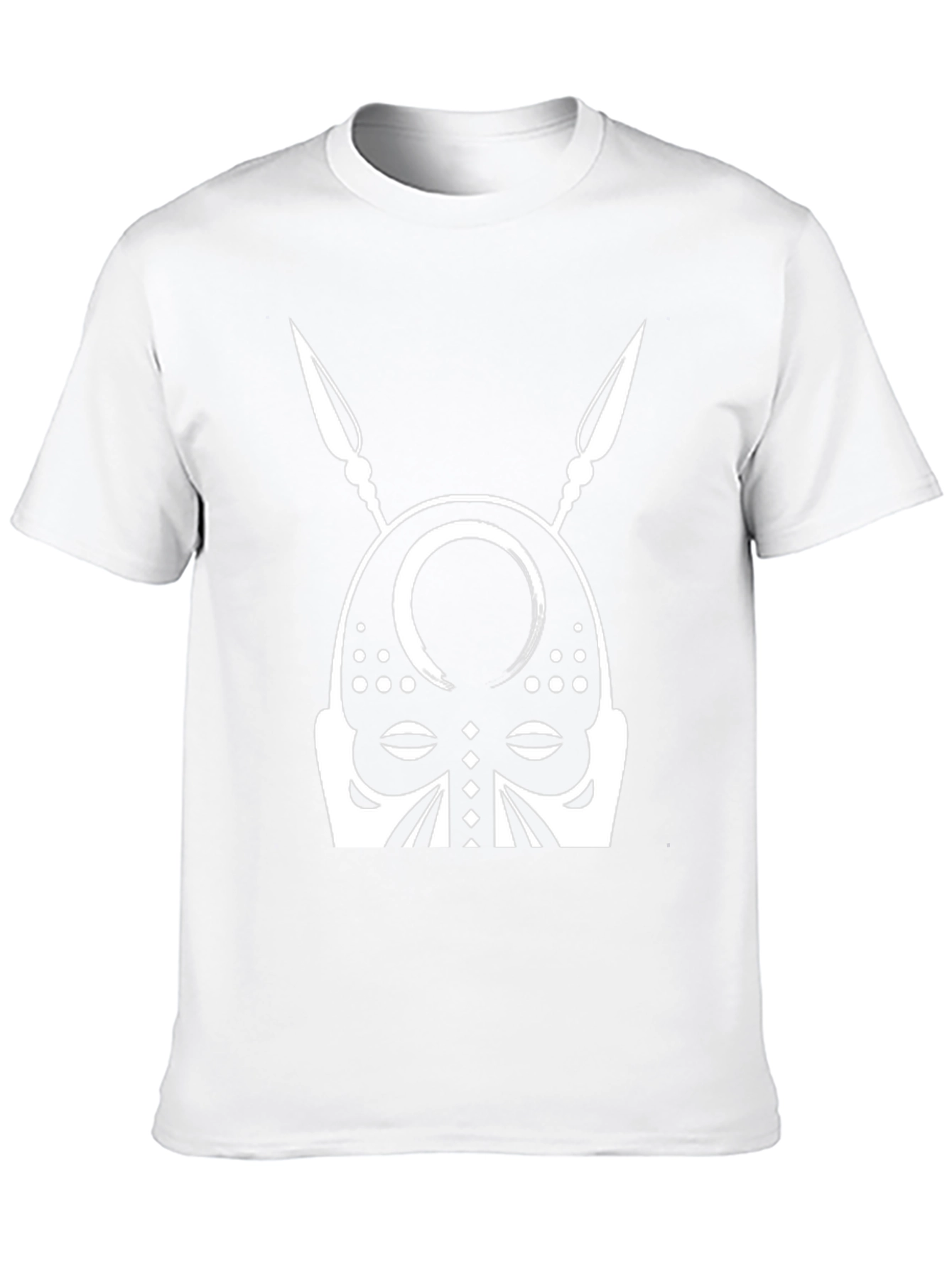 Tribal Mask Graphic Tee - Black Cotton T-Shirt