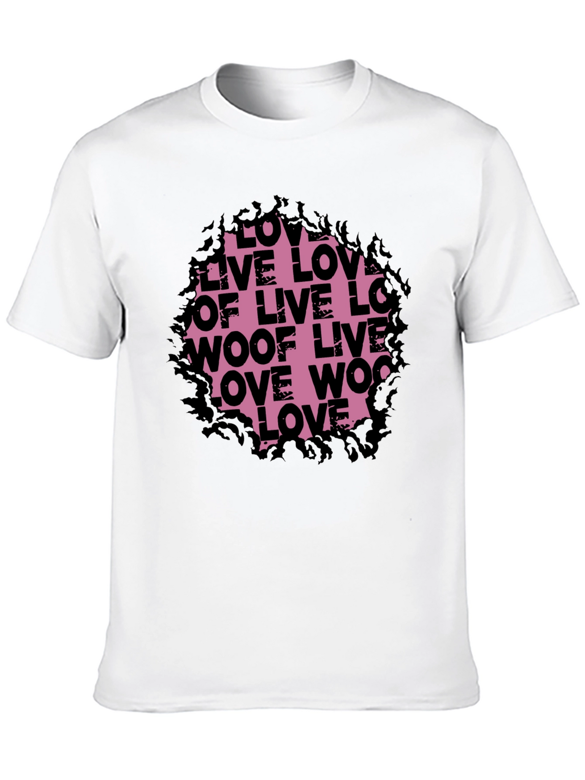 Love Live Woof Graphic Tee - Black