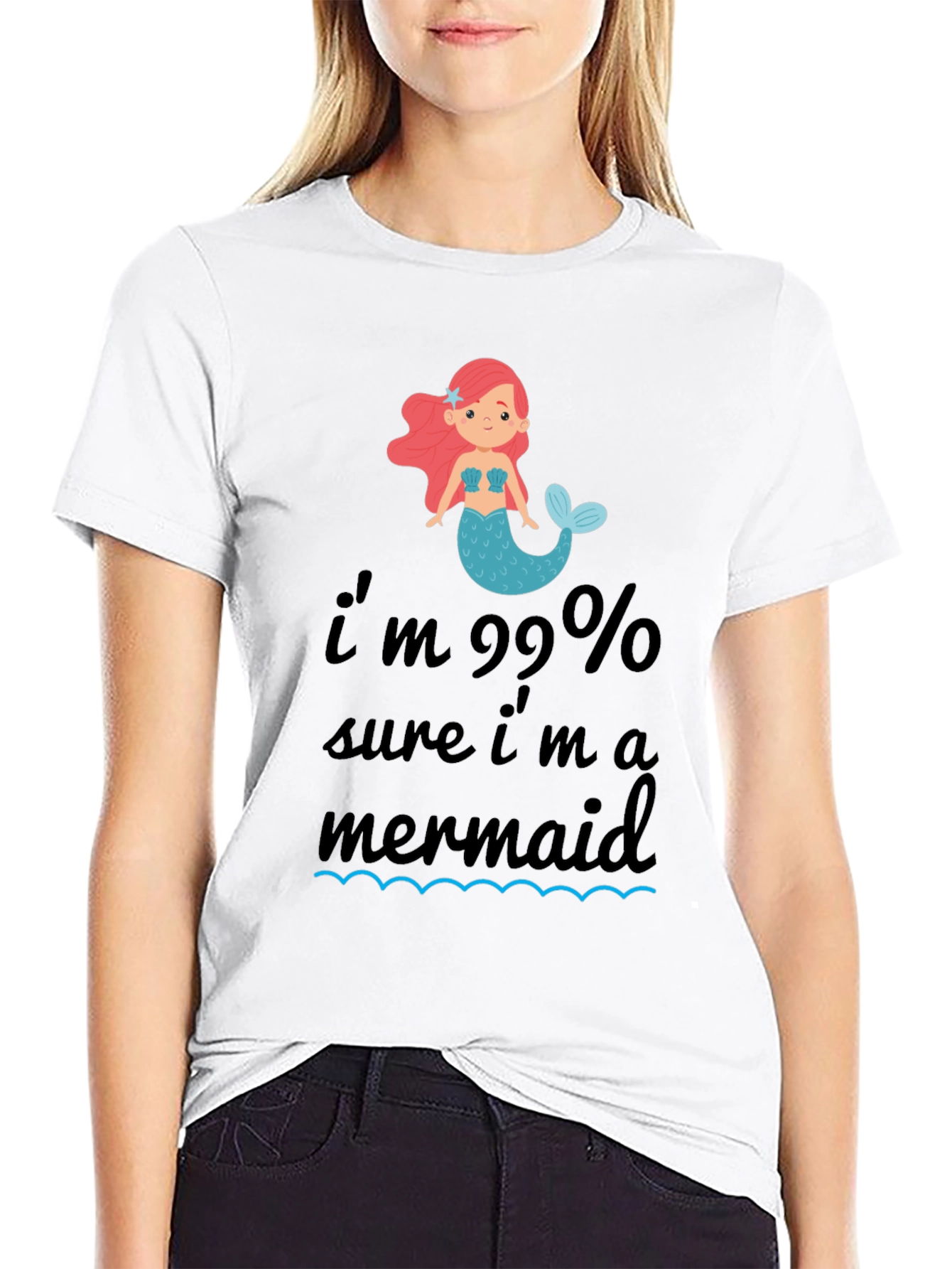 99% Mermaid T-Shirt - Black Cotton Tee