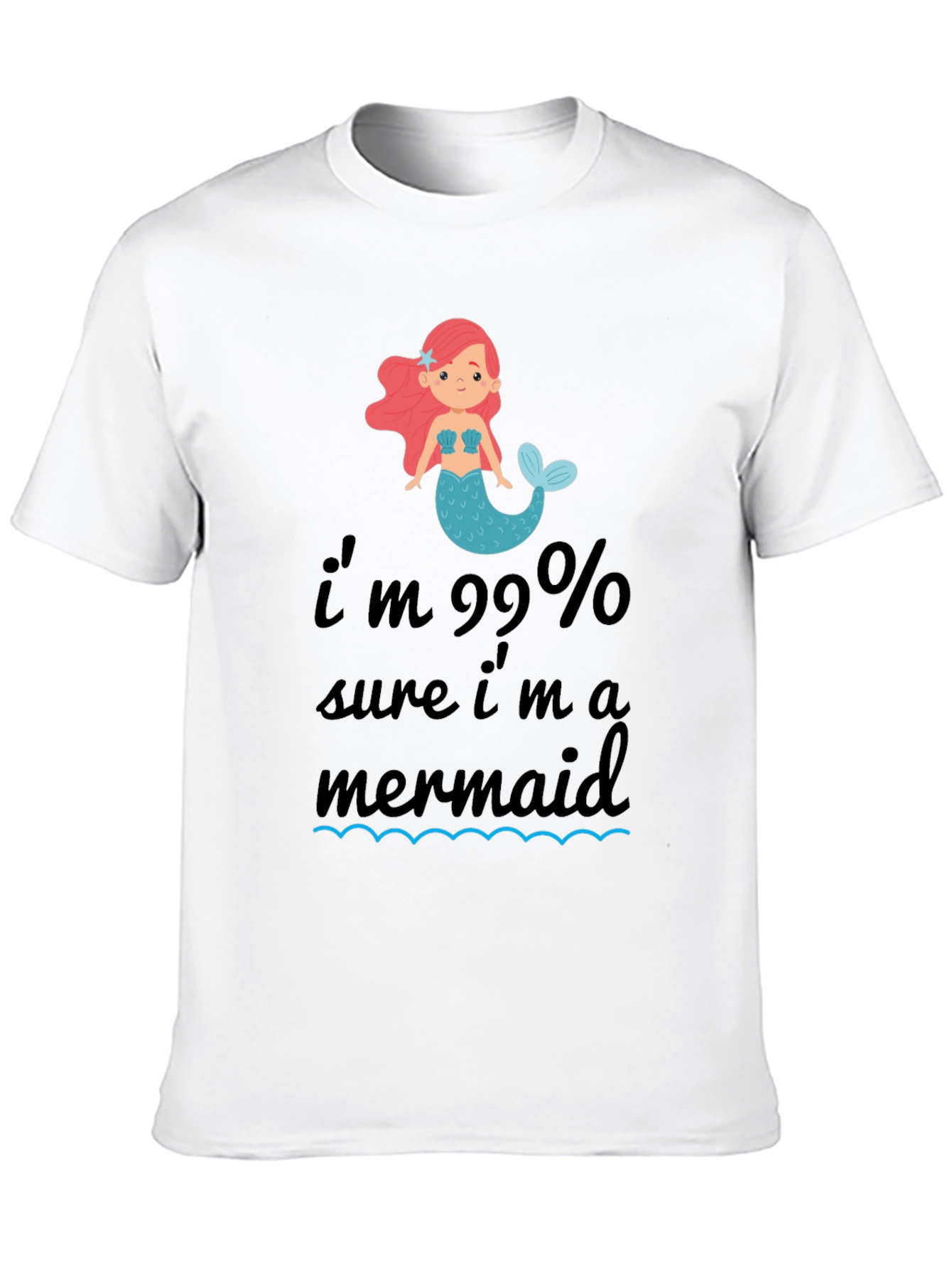 99% Mermaid T-Shirt - Black Cotton Tee