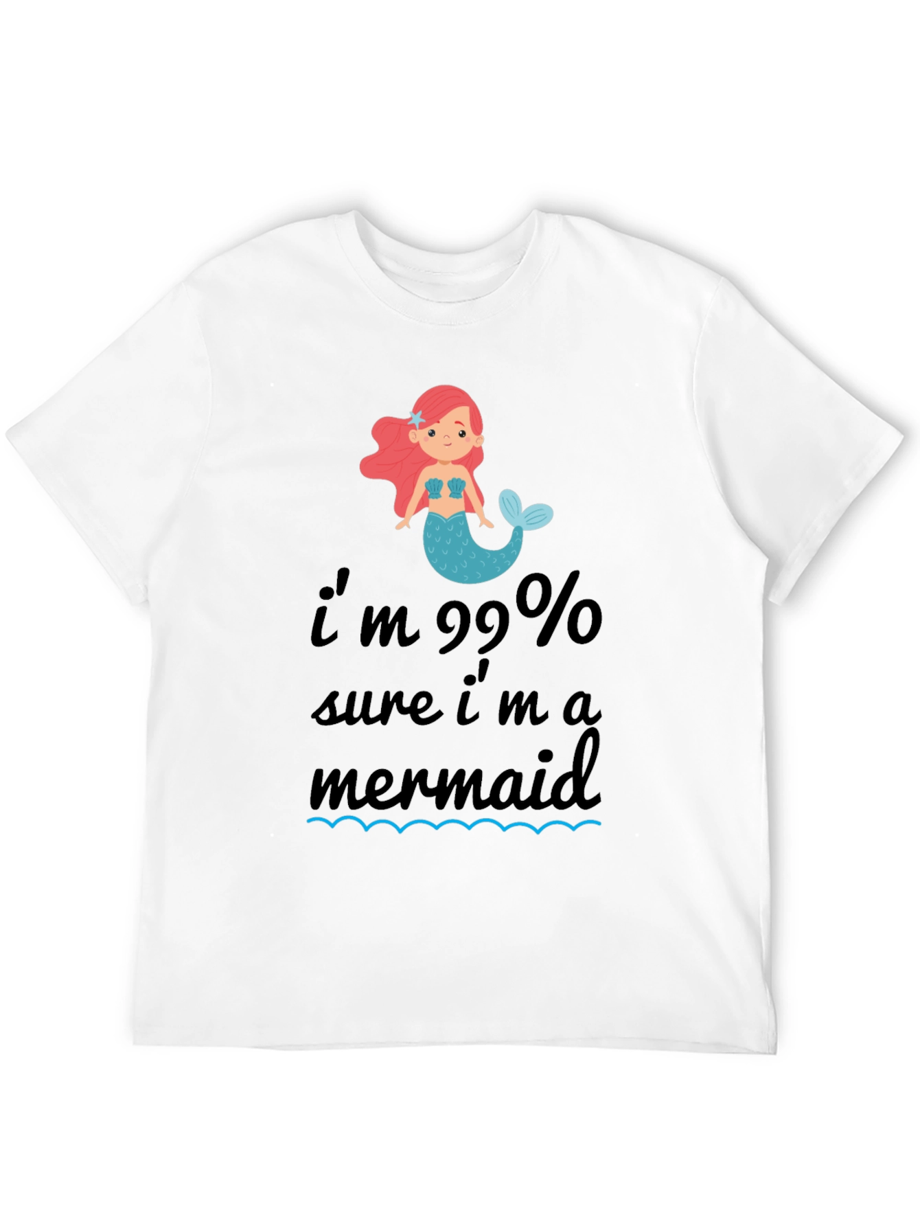99% Mermaid T-Shirt - Black Cotton Tee