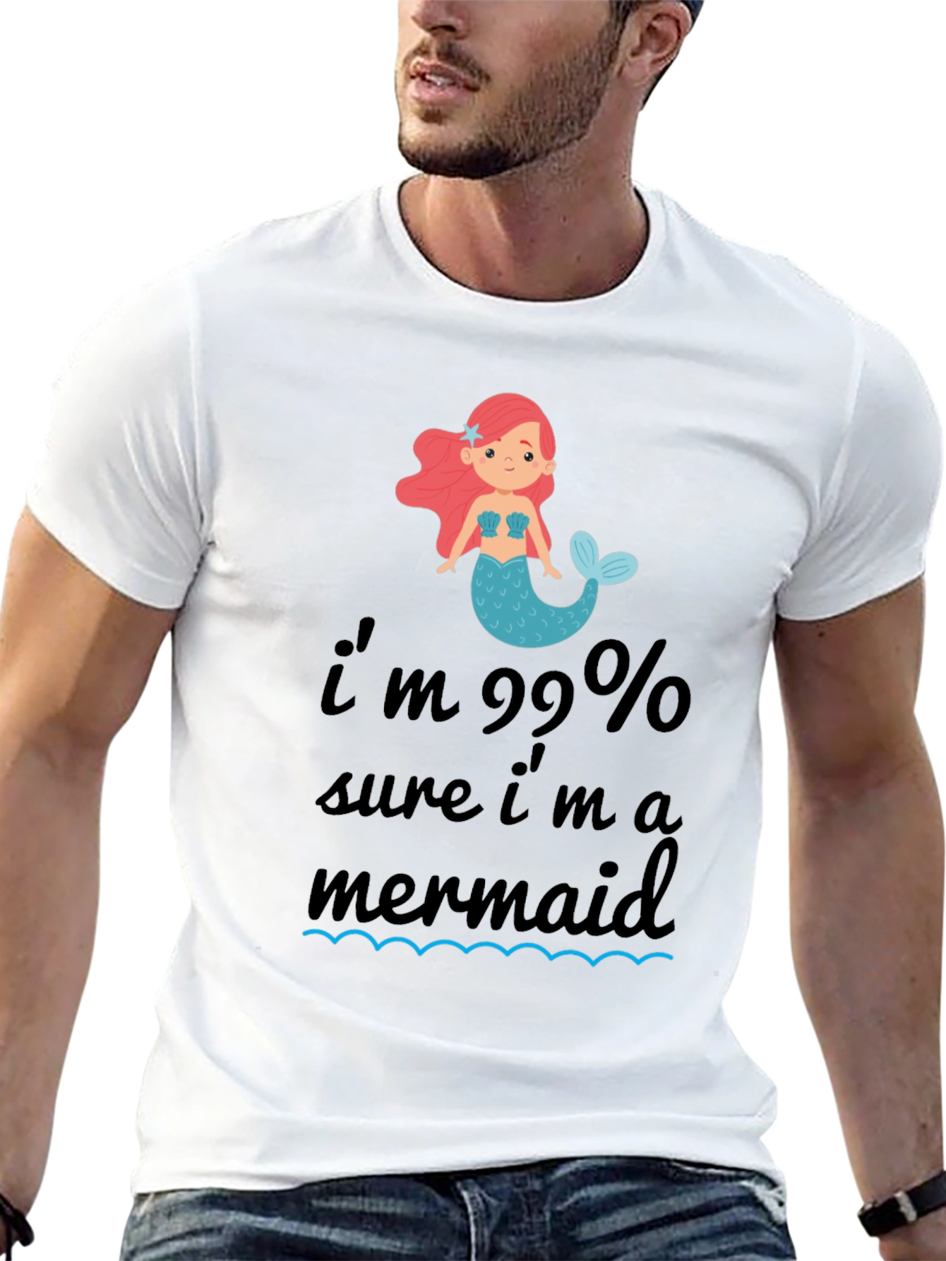 99% Mermaid T-Shirt - Black Cotton Tee