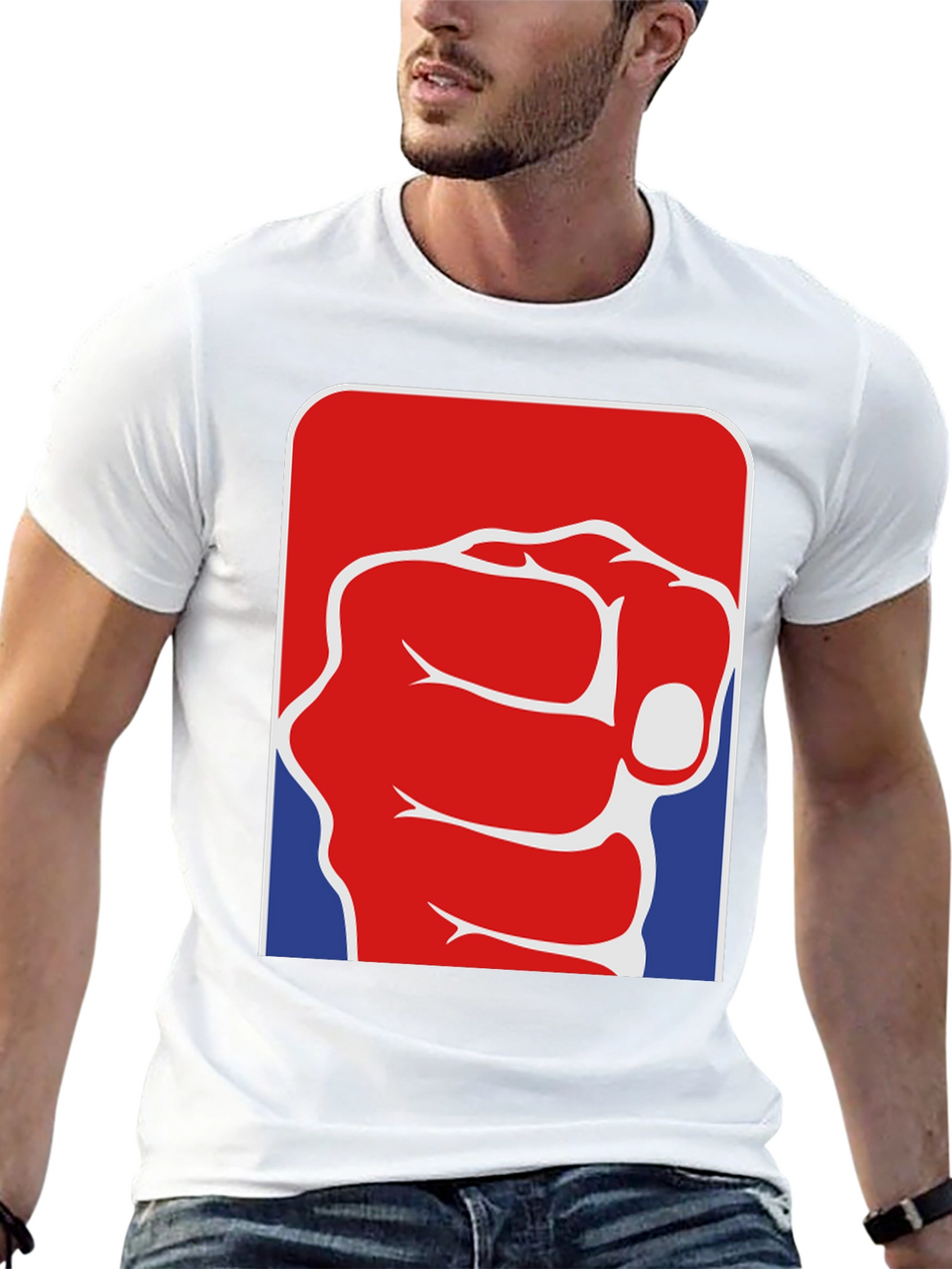 Patriotic Punch Graphic Tee - Bold Fist Design