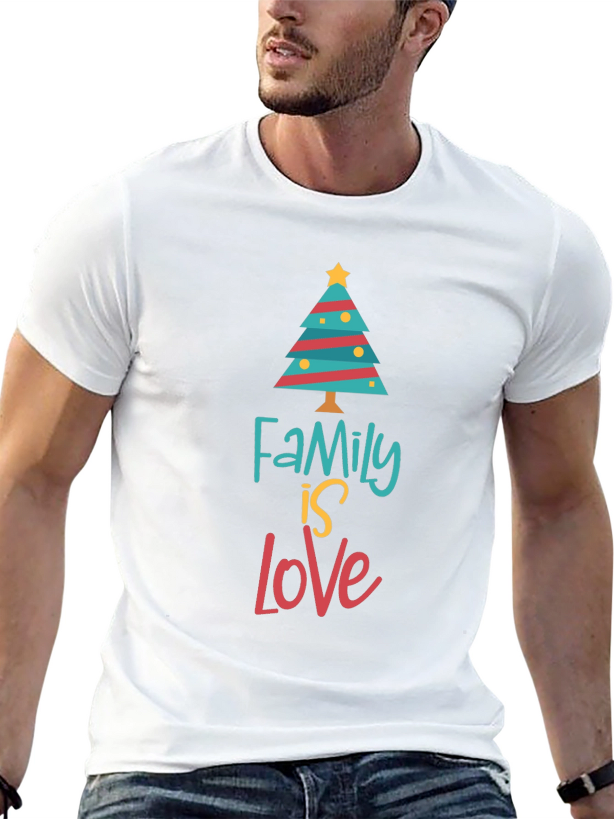 Family Is Love Christmas Tree Holiday T-Shirt