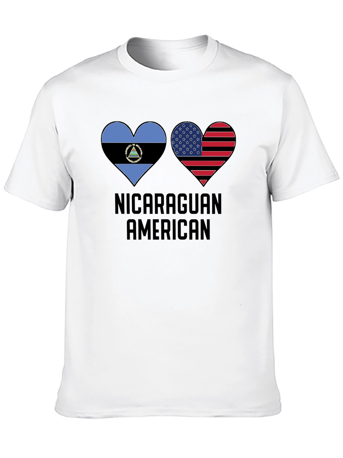 Nicaraguan American Flag Heart T-Shirt