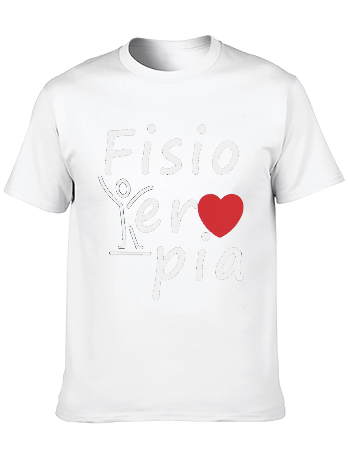 Fisioterapia T-Shirt: Heart and Stick Figure Design