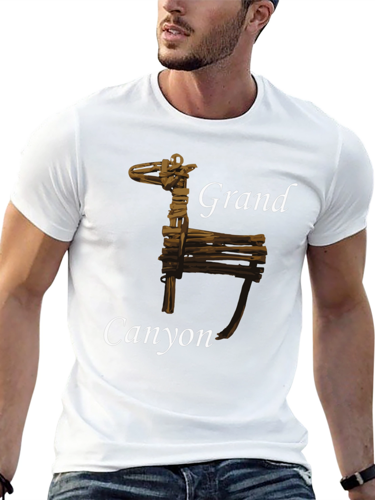Grand Canyon Wooden Deer Black T-Shirt