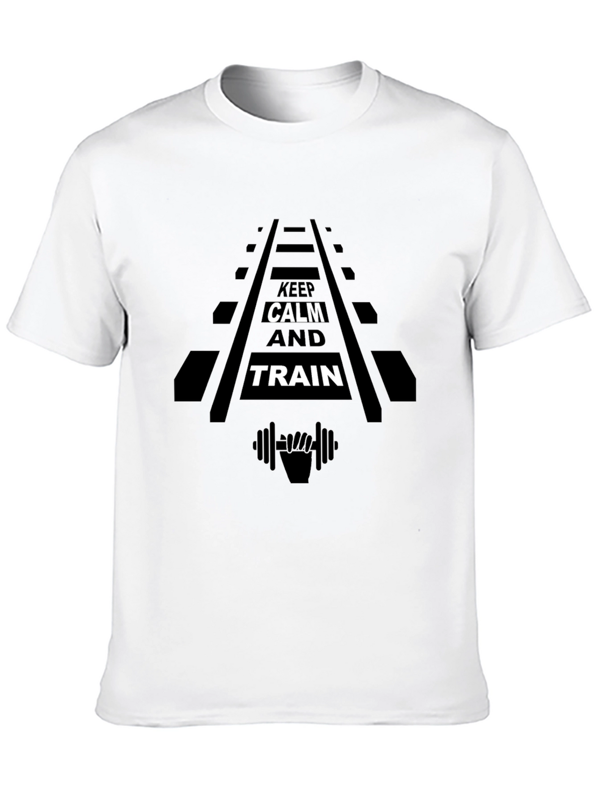 Keep Calm & Train Black T-Shirt | Gym Motivation