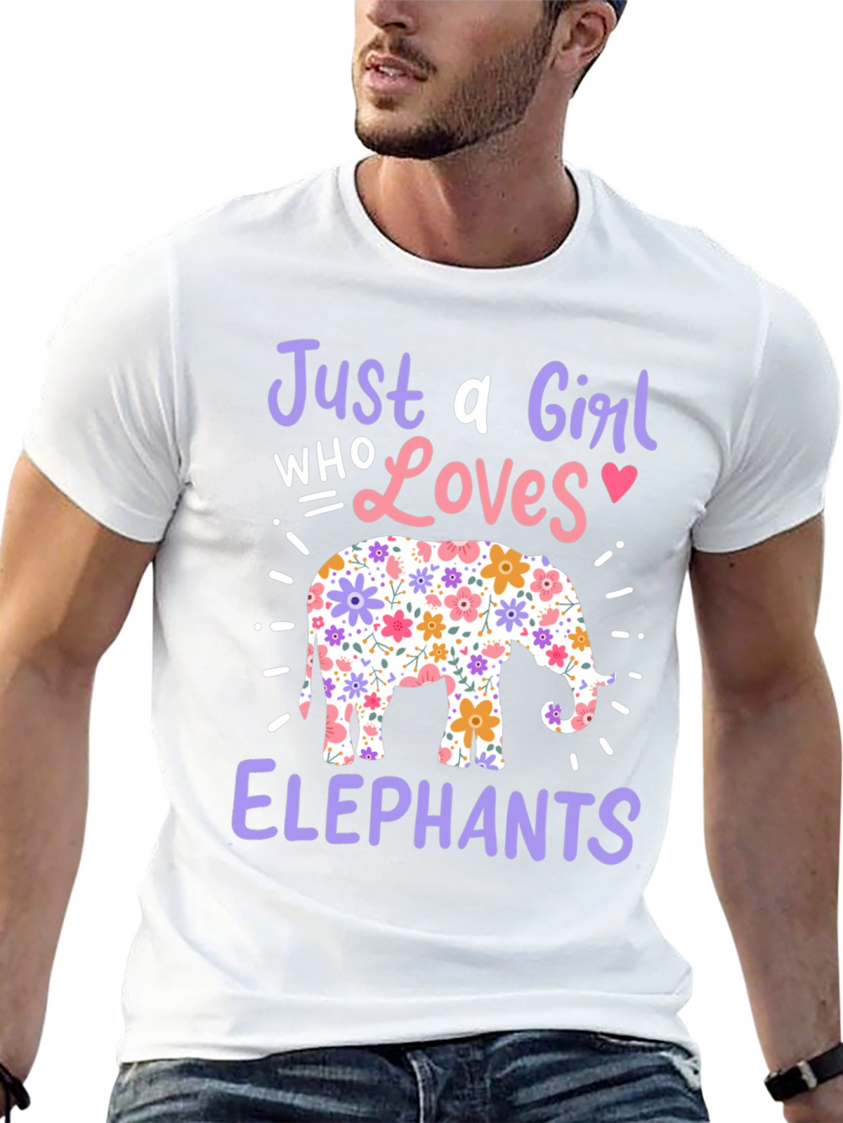Girl Who Loves Elephants Graphic T-Shirt