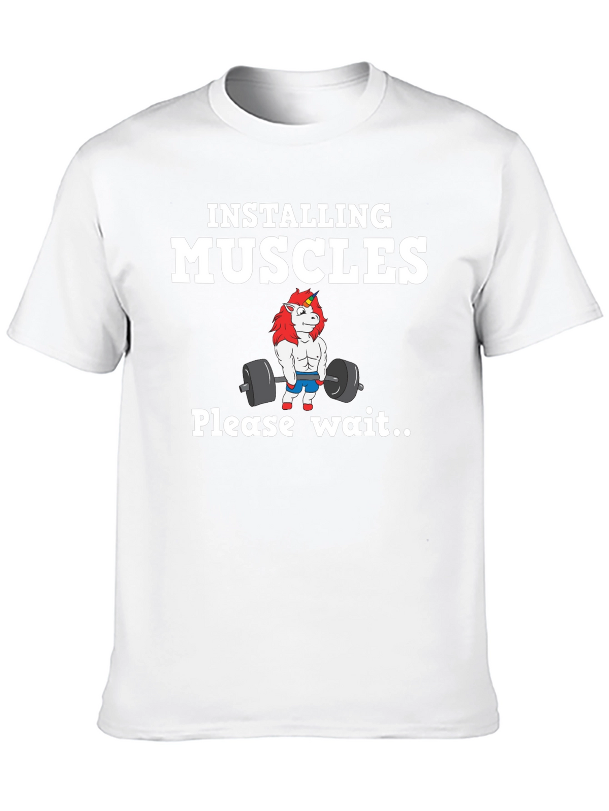 Installing Muscles Unicorn Black T-Shirt