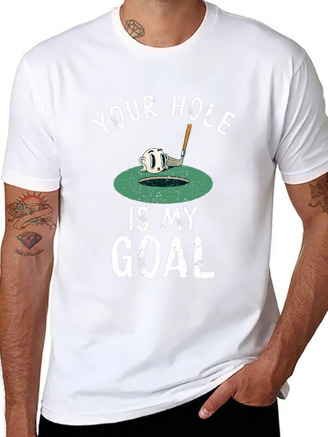 Your Hole is My Goal Funny Golf T-Shirt
