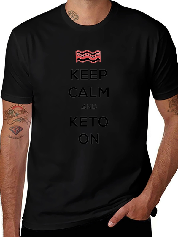 Keep Calm and Keto On Black T-Shirt
