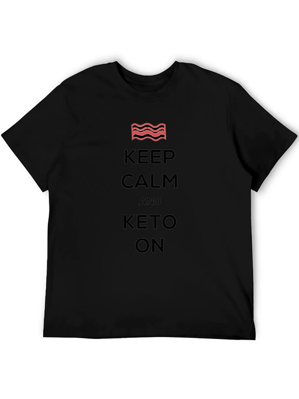 Keep Calm and Keto On Black T-Shirt