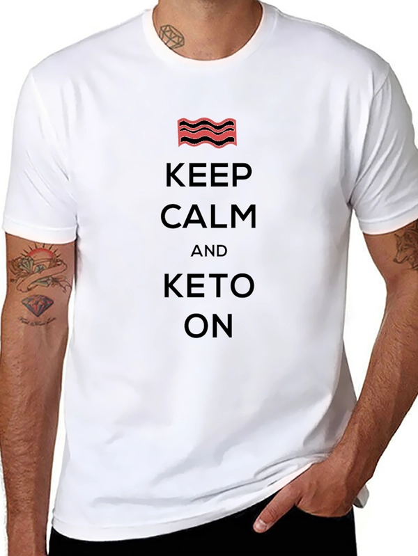 Keep Calm and Keto On Black T-Shirt