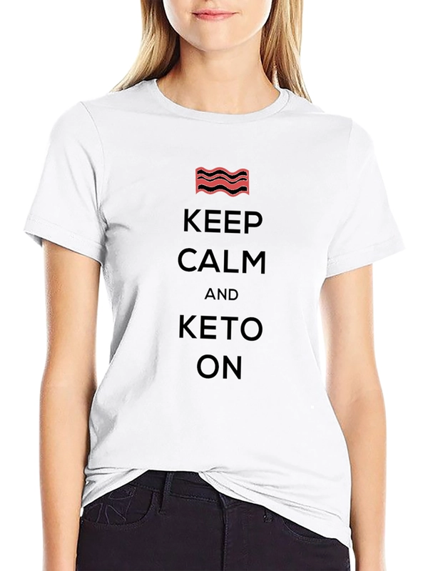 Keep Calm and Keto On Black T-Shirt