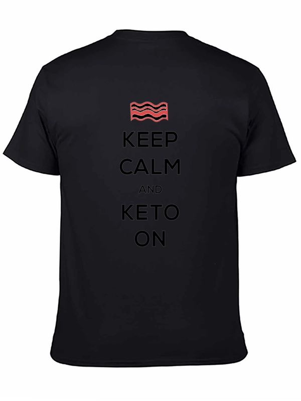 Keep Calm and Keto On Black T-Shirt