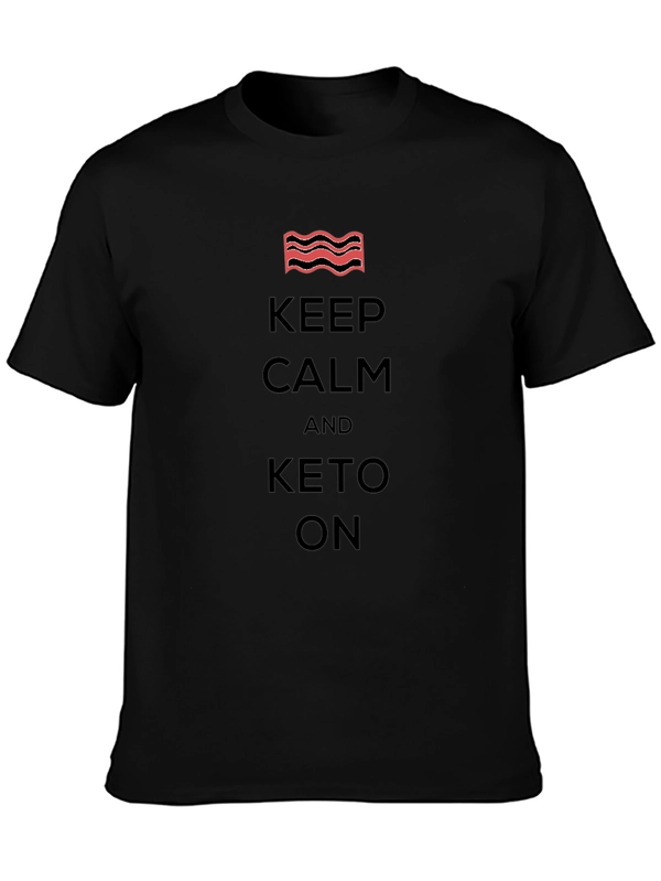 Keep Calm and Keto On Black T-Shirt