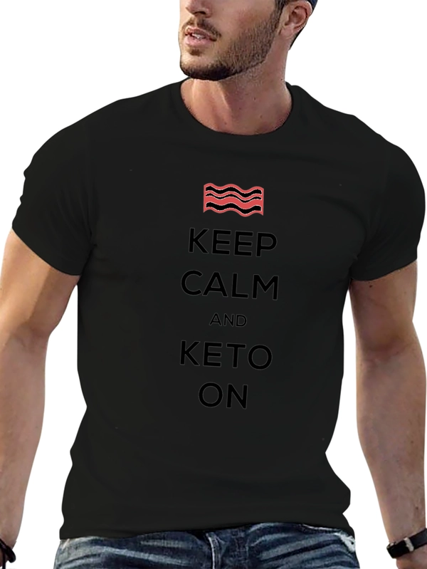 Keep Calm and Keto On Black T-Shirt