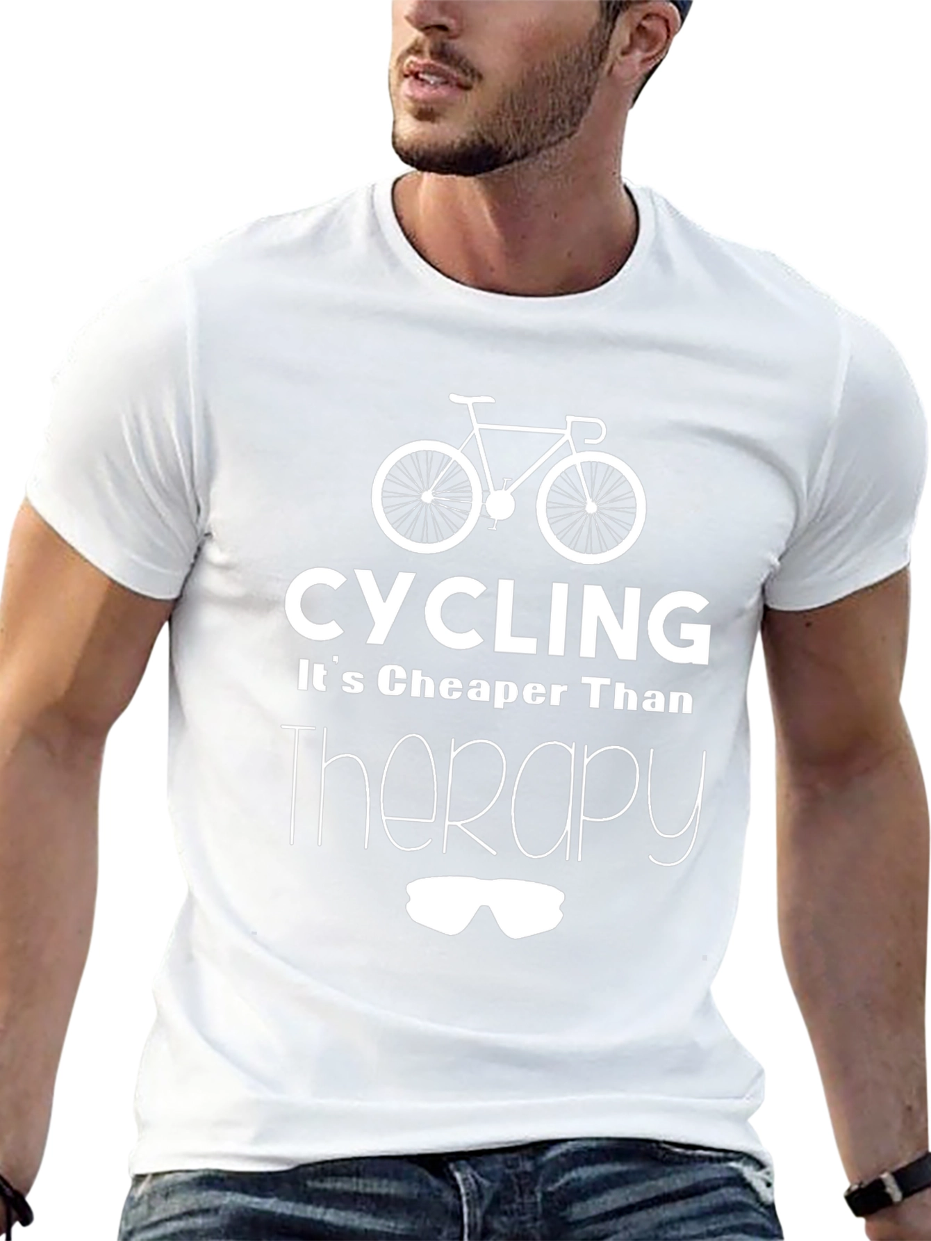 Cycling Cheaper Than Therapy Black T-Shirt