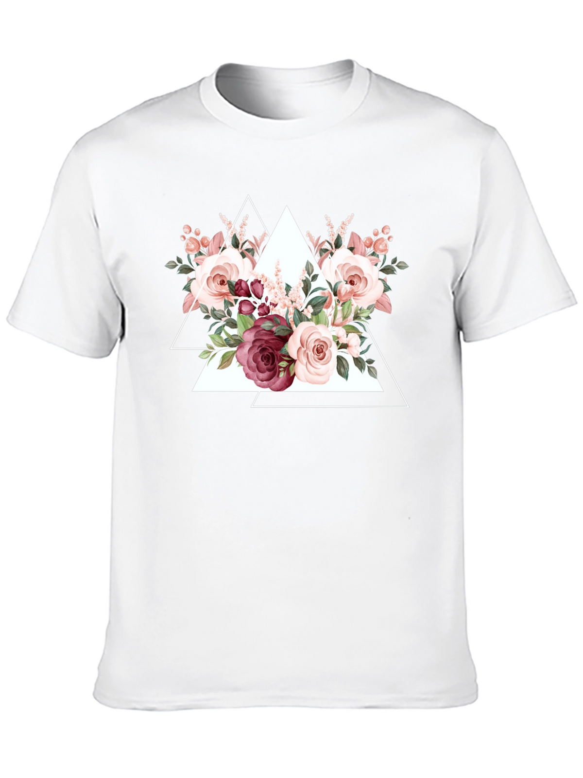 Floral Triangle Graphic Tee - Black