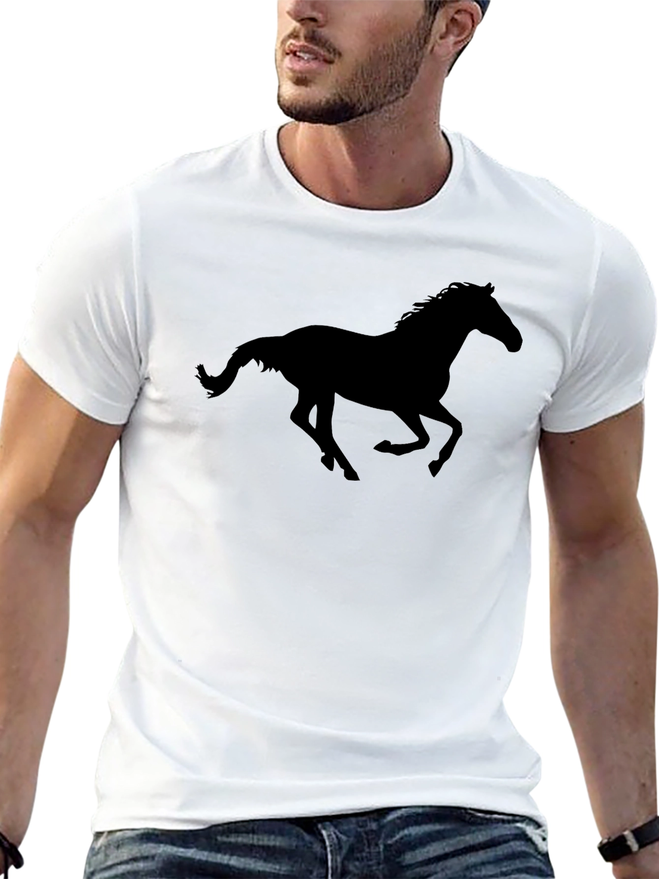 Black Horse Silhouette Graphic Tee - Unisex Style