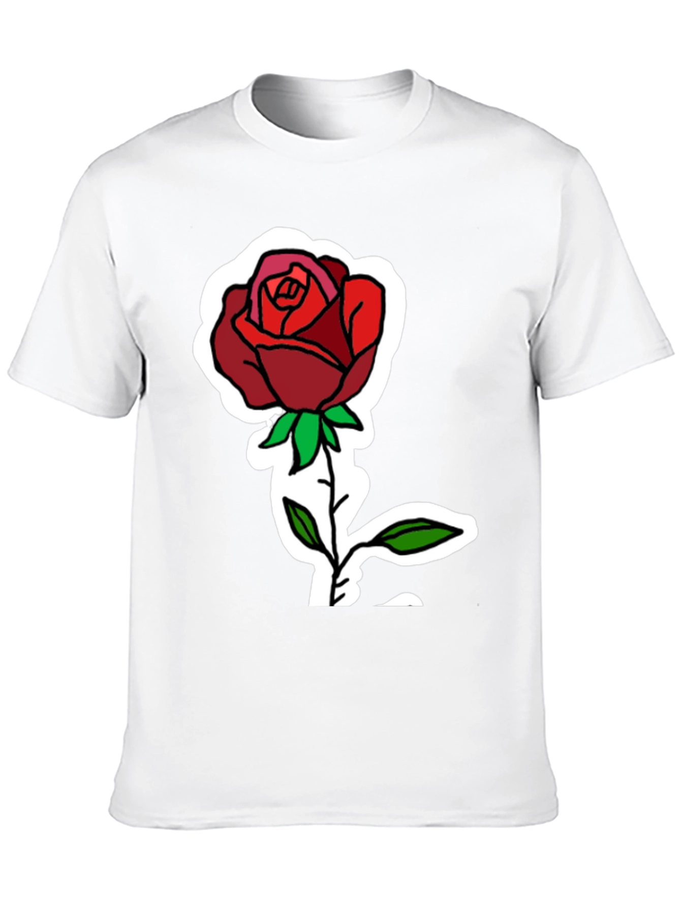 Rose Graphic Print Black T-Shirt