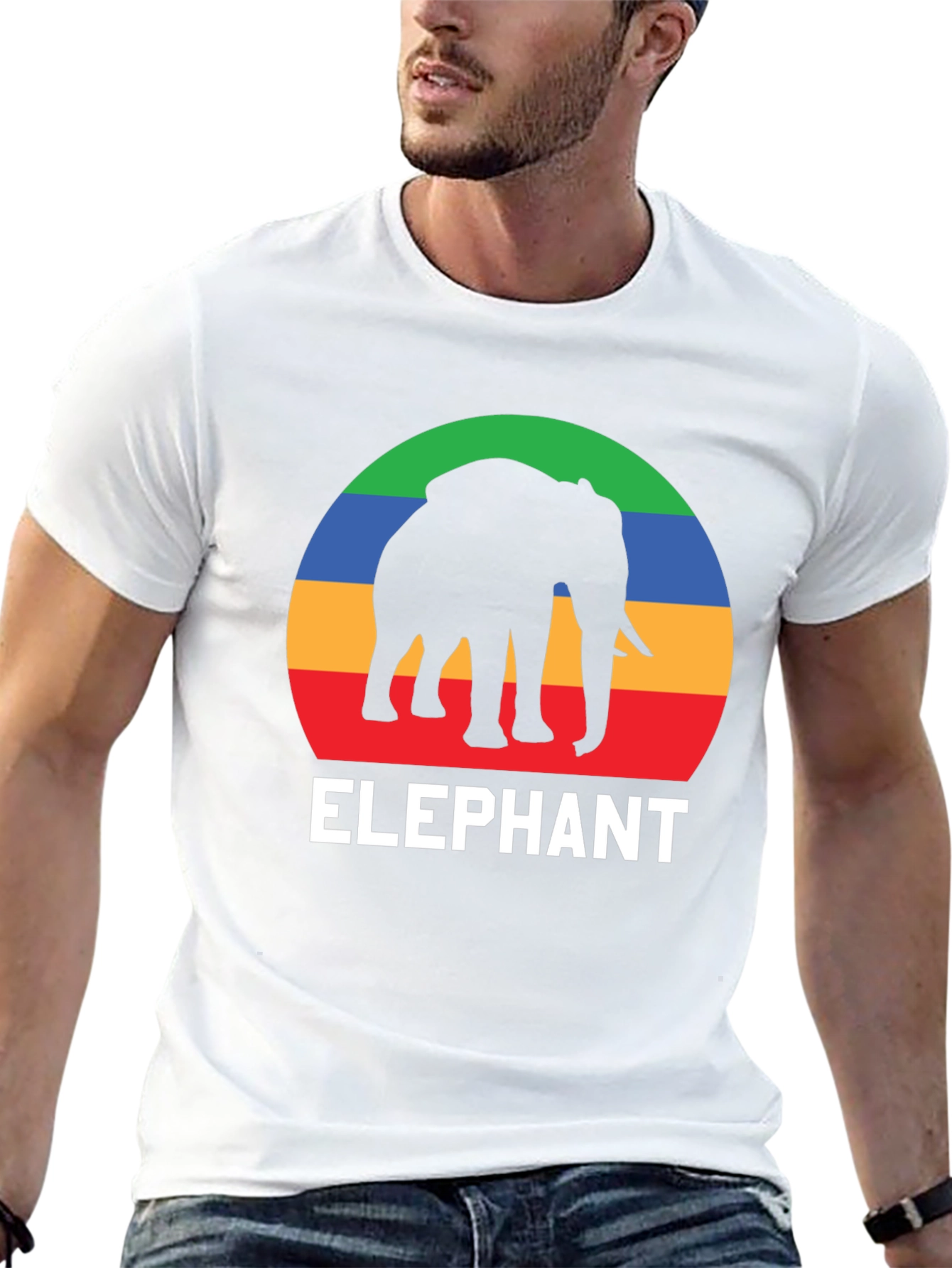 Elephant Graphic T-Shirt - Retro Style