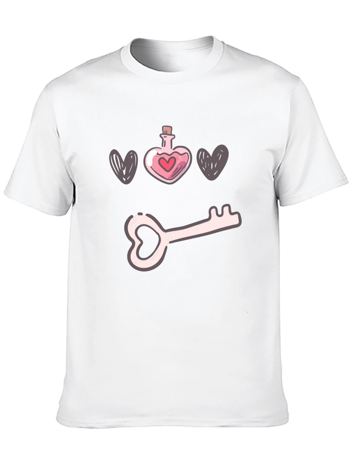 Heart Potion Key T-Shirt - Love Unlock Tee