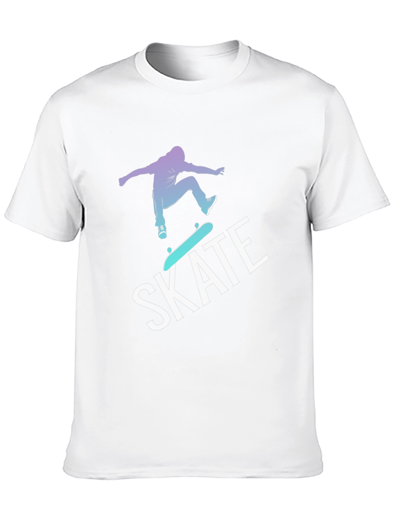 Skateboarding Graphic Tee - Black Cotton Blend T-Shirt