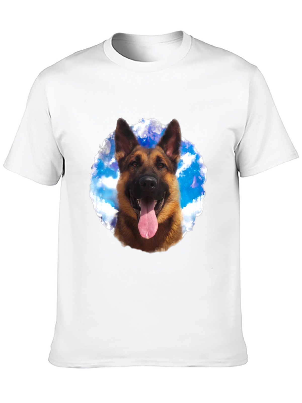 German Shepherd Dog Graphic Tee - Black Cotton Shirt
