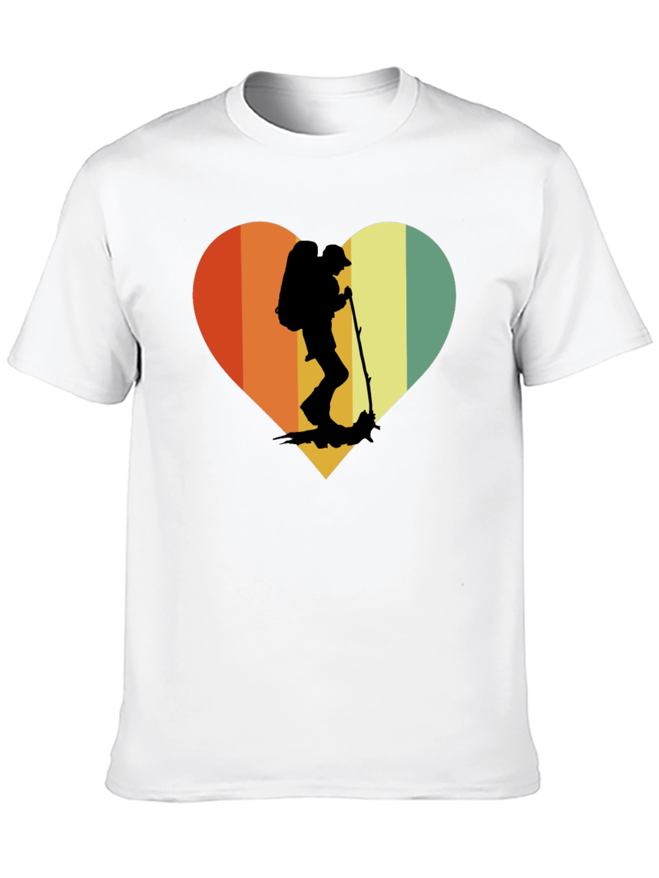 Retro Hiker Heart T-Shirt - Outdoor Adventure Tee