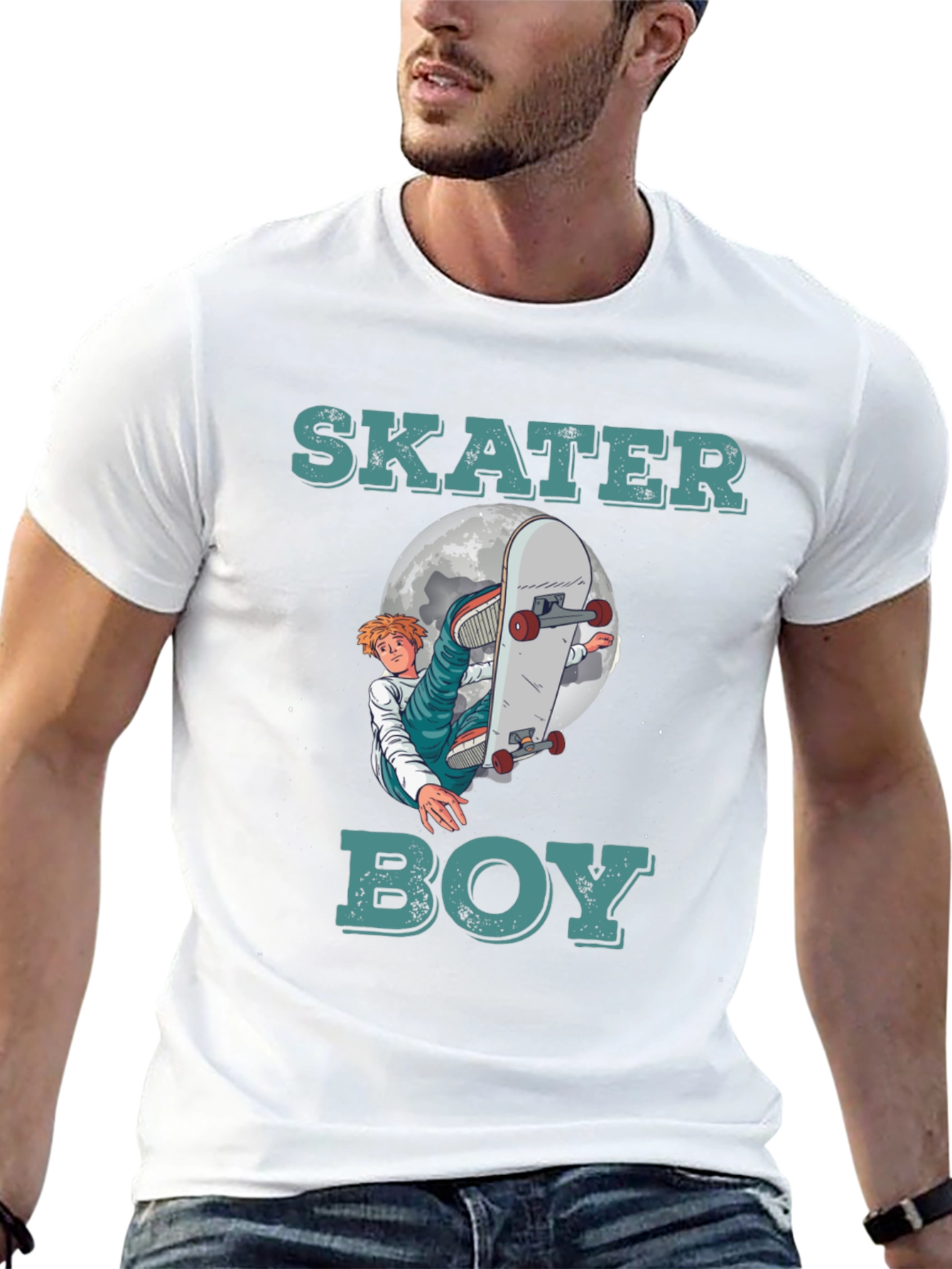 Skater Boy Graphic T-Shirt - Trendy Tee