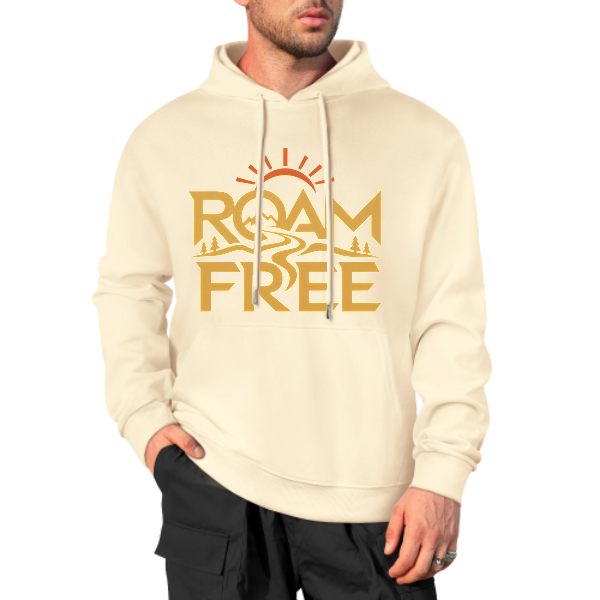 Light apricot Roam the Wild Graphic Hoodie - front view 4 of 4