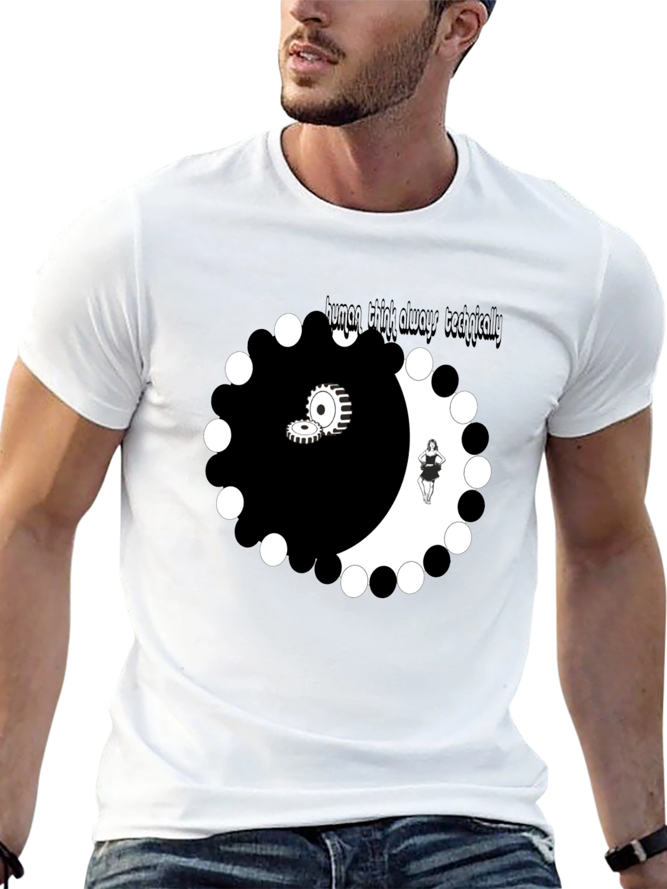 Yin Yang Graphic Tee - Always Think Technically T-Shirt